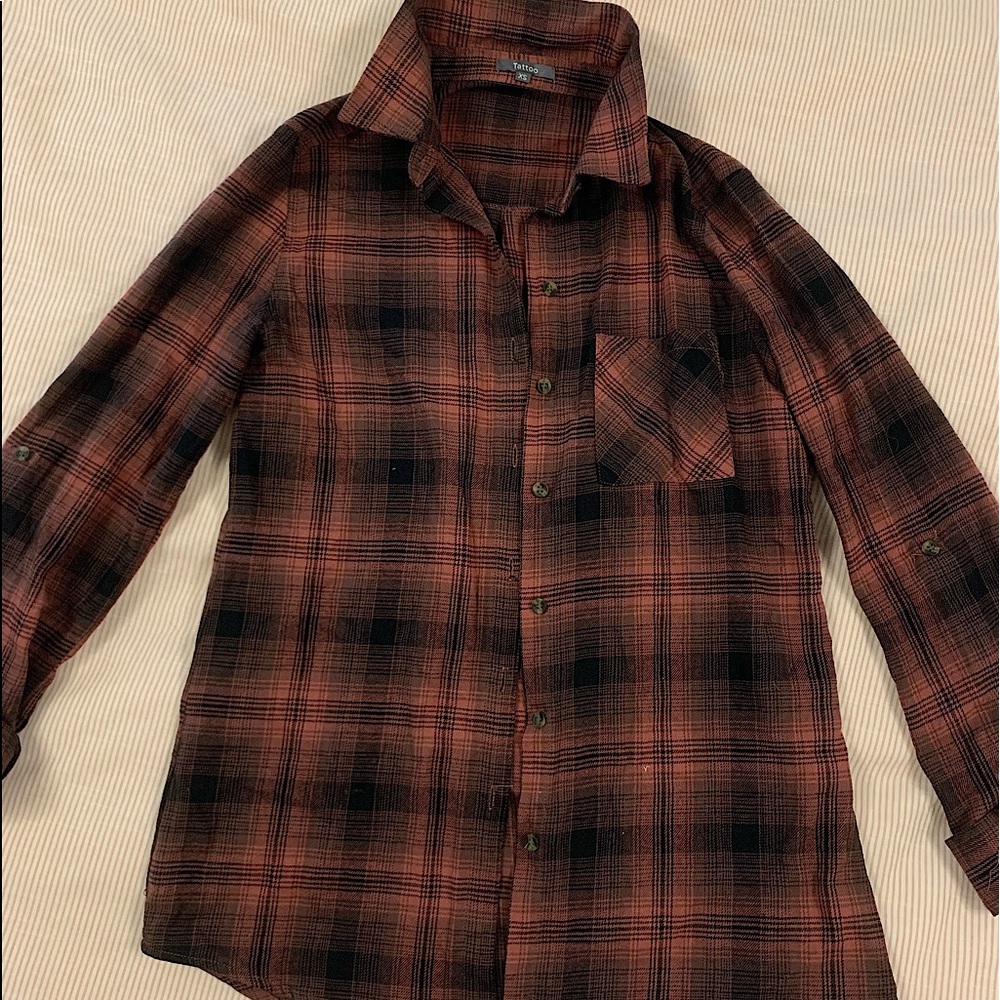 Tattoo plaid button down